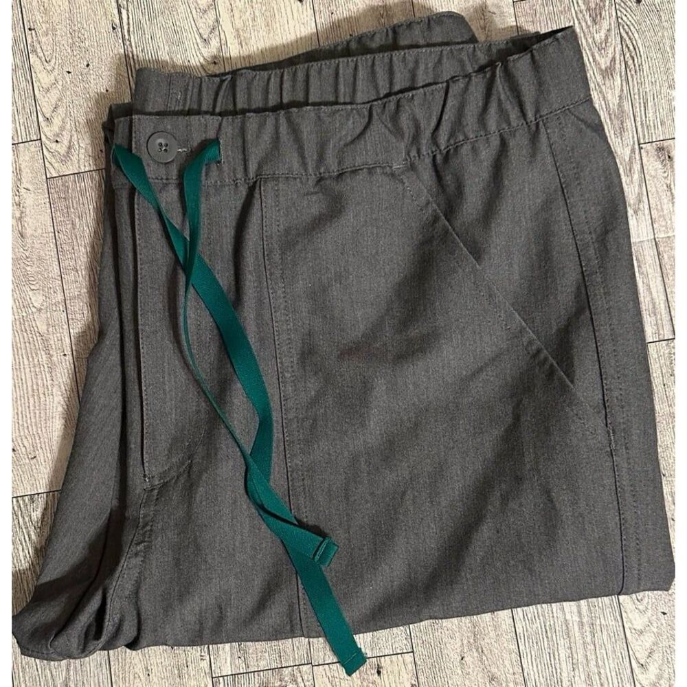 Figs Scrub Pants Mens Large Gray Technical Collection‎ .  Zip Front, Draw String